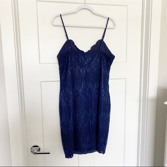 NWT  Lulus Malena Lace Navy Blue Dress - Picture 3 of 5